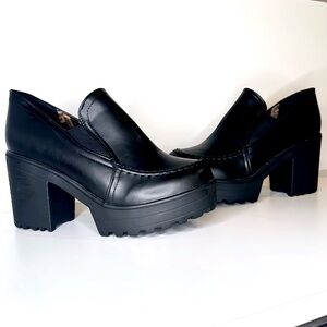 New Black Platform Loafers Chunky Size 9 • EU 41 🖤